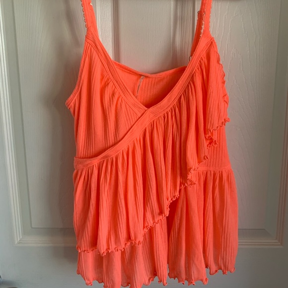 Free People Neon Pink Tank Top Size L - Picture 1 of 3